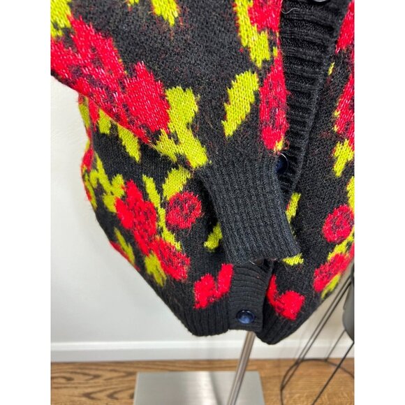 Urban Outfitters Womens Poinsettia Floral Intarsia Cardigan - Picture 3 of 13